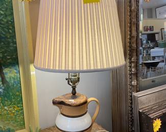 Ceramic pitcher converted table lamp (32” tall) $35 + tall