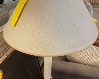 White ostrich leather floor lamp (53” tall)