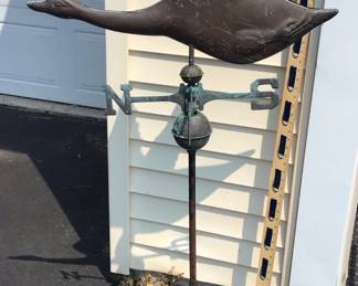 Copper Goose Weathervane And Mounting Bracket