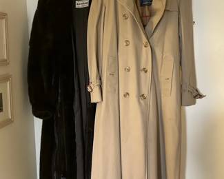 Vintage Burberry Trench Coat Mink Fur Coat