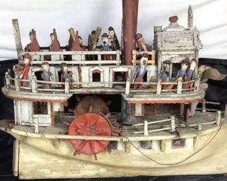 Antique Folk Art Steamboat