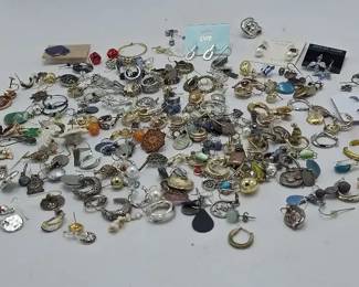 Huge Lot Pierced Earrings Singles And Pairs