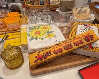 Vintage Mugs, Vintage Kitchen Towels 