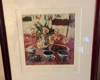 Elizabeth Murray (American 1940 - 2007) hand painted polaroid print, 1/1