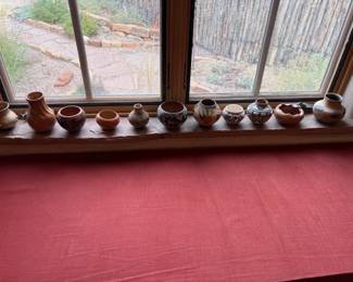 Pueblo pots include Myrtle Cata, Bonnie Nampeyo, Robert Tenorio, Elizabeth Medina