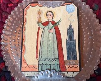 Anita Romero Jones small St. Barbara retablo
