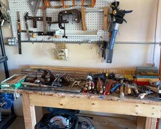Hand tools and workbench