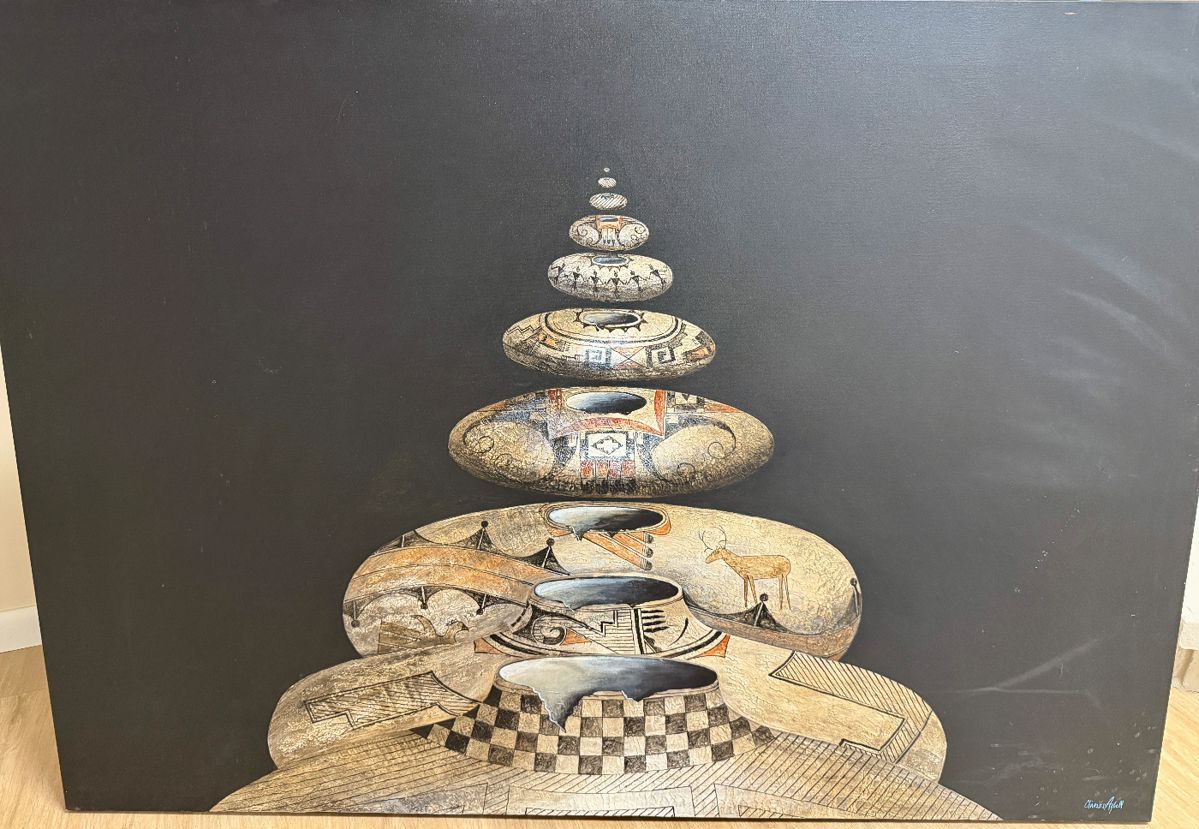 Charles Azbell acrylic on canvas. 