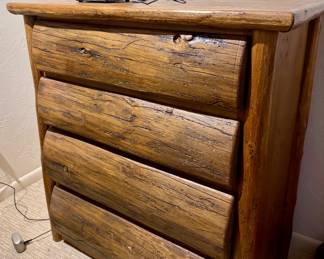A mid size  lodge pole pine set of drawers 