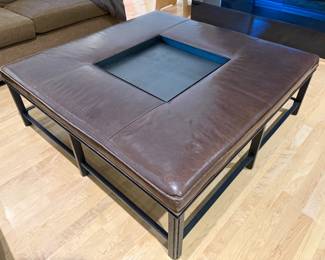 Baker Furniture Porter Ottoman by Bill Sofield. Measures 52 Square x 17h. 