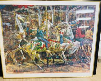 Raymond Howell "Nap Time" Signed Lithograph. 