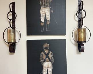 Canvas Jockeys 
Uttermost Wall Sconces~ $350 For Pair