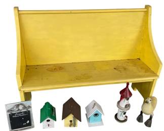 Yellow Bench Porch Decor
