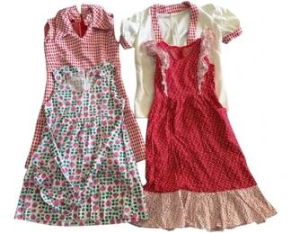 1970s Strawberry Print Dress and 2 Piece Polyester Dress