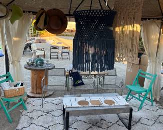 TONS of Boho macrame hanging lamps - can use with a hanging lamp or not. These do not come with lights.