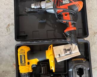 Black n Decker Drill and Dewalt Drill