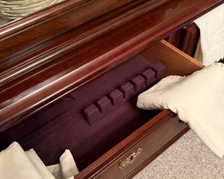 Lined drawers in China hutch 