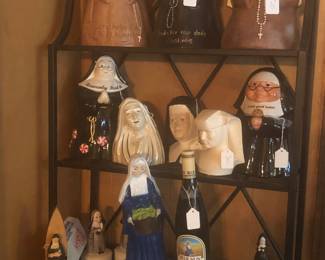Nun cookie jars and figurines