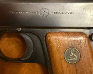 Very Rare Deutsche Werke Ortgies Patent 6.35 cal Pistol in extremely nice condition. Pistol has like new markings all around comes with custom original leather holster and ammunition's clip. A rare pistol that any serious collector would love to add to their collection!