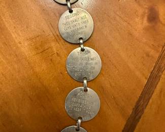 Sterling Silver 10 Commandments Charm Bracelet (one Commandment per Disk) with Attachment clip. These were particularly popular during the mid-20th century, especially in the 1950s and 1960s, although this one seems to be 30's or 40's