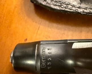 Very Rare Deutsche Werke Ortgies Patent 6.35 cal Pistol in extremely nice condition. Pistol has like new markings all around comes with custom original leather holster and ammunition's clip. A rare pistol that any serious collector would love to add to their collection!
