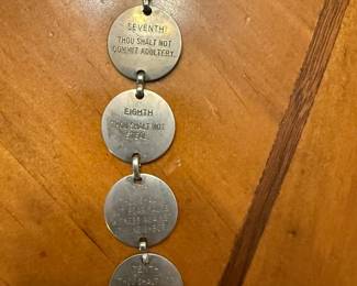 Sterling Silver 10 Commandments Charm Bracelet (one Commandment per Disk) with Attachment clip. These were particularly popular during the mid-20th century, especially in the 1950s and 1960s, although this one seems to be 30's or 40's