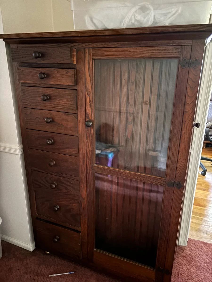 Vintage Oak Pantry & Storage Cabinet 