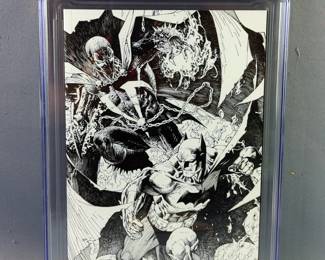 Batman/Spawn #1, D.C.-Image Comics February 2023, CGC Graded 9.6 Lee Sketch Cover, 1:100 Variant Cover 