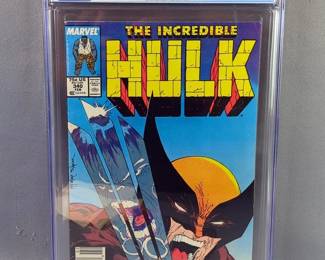 Incredible Hulk #340, Wolverine Appearance, Marvel Comic 1988, CGC Graded 5.5 