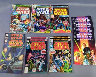 Marvel And Dark Horse Star Wars Comic Books, Total Qty 14 