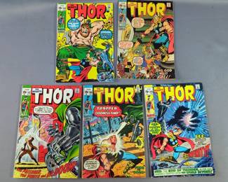 Marvel Comics Group The Mighty Thor Comic Books, Issues #181 Through #185 