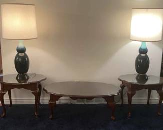 Living Room Table Set W Lamps