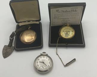 008 Nathan Hale,Hampden And Westclox Pocket watches