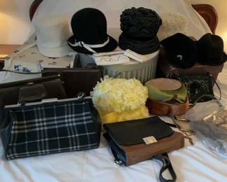 Vintage Hats, Hat Boxes, Purses And Gloves.