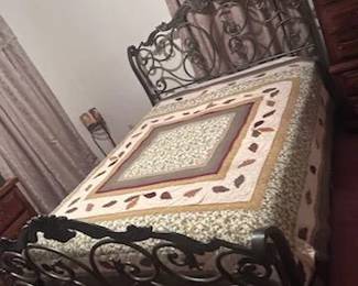 Wrought-Iron Bed With Mattress & Box Spring