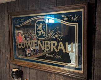 Vintage Lowenbrau Mirrored Bar Sign