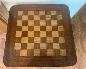 Top of Antique Checker Board Table