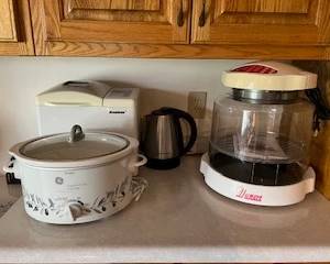 Nuwave Oven, Bread Maker, GE Crockpot                 Electric Kettle - SOLD