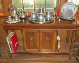 Wooden Bar With Slide Top...Pewter Collection..
