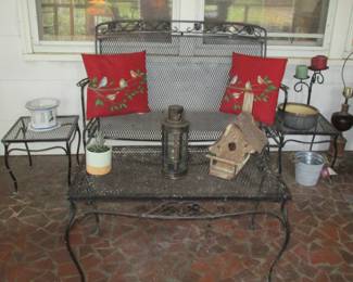 Vintage Wrought Iron Tables & Setee