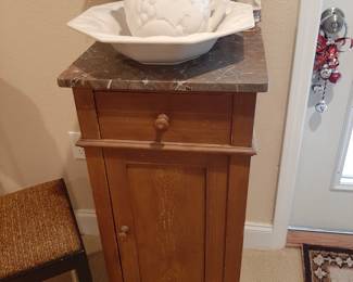 #32  Marble Top Telephone Table  17"Wx15"Dx34"H   $135