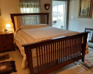 #33  Mission Style Queen Bed w/Boxspring   $625