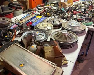 Vintage hubcaps, Vintage Truck mirrors