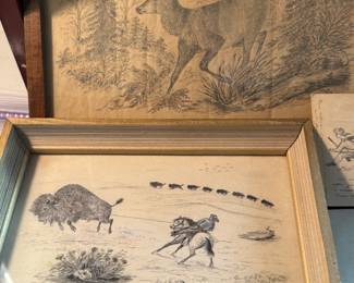 Antique pioneer era drawings by Adolf Aschoff