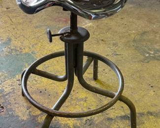 Vintage Shop Stool - Seat like new! It was covered by a pillow all these years!