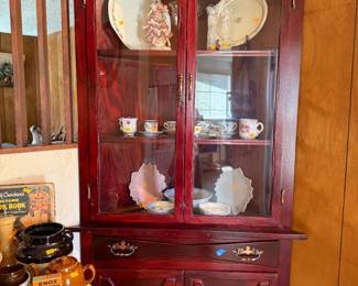 Vintage corner display hutch