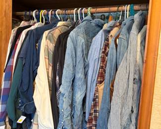 Vintage Western Style Pearl Button Men's Shirts - Size Medium/Large. Wrangler, Lee, RanchCraft