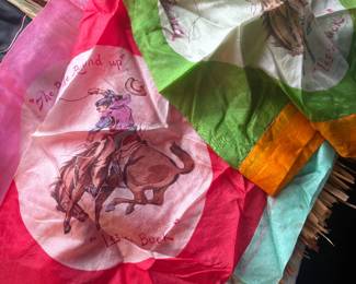 Vintage 1930's Pendleton Round up silk scarves