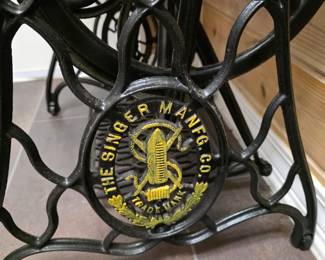 #27  Singer Treadle Tile Top Table  29"Wx19"Dx30"H   $250