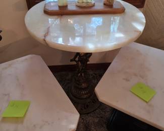 #17  Round Marble Table w/Cherub  20"Rx23"H   $85